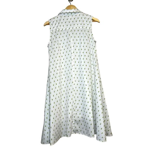 Ivy Jane Women's Size Small Made in USA Cactus Print Button Up Asymmetrical Top - Picture 4 of 9